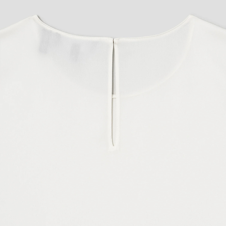 Theory Women Silk Georgette Straight Shell - Ivory