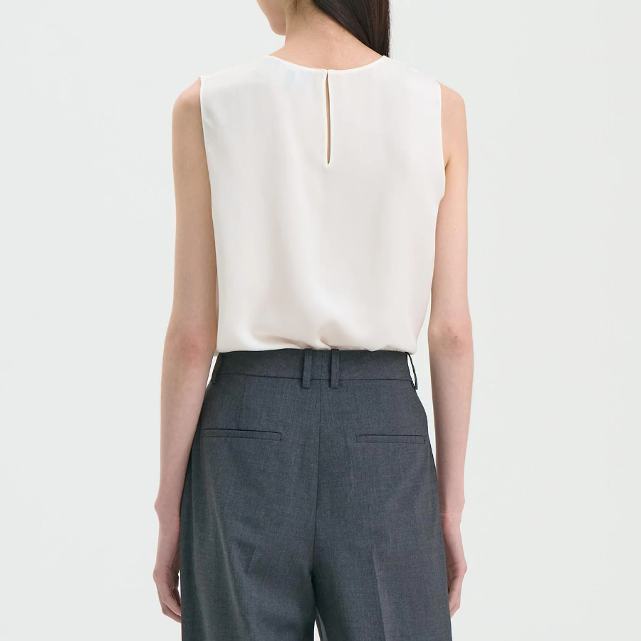 Theory Women Silk Georgette Straight Shell - Ivory