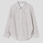 KUHO Collar Neck Shirring Detail Blouse – Grey