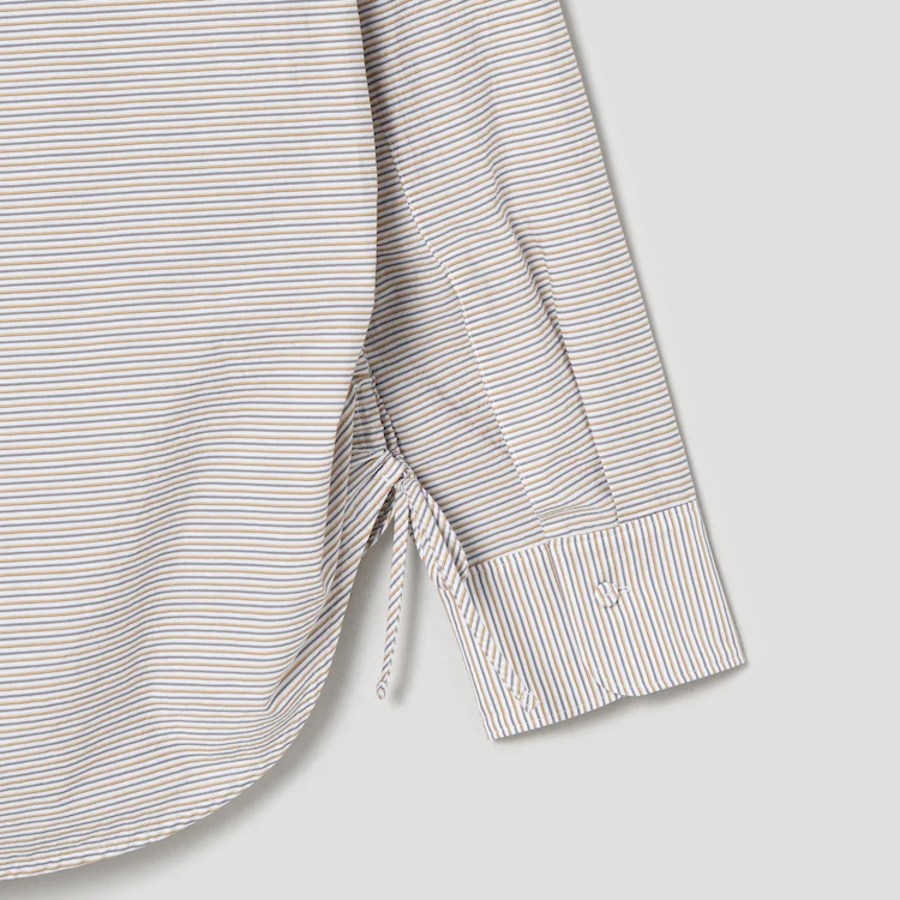 KUHO Collar Neck Shirring Detail Blouse – Grey