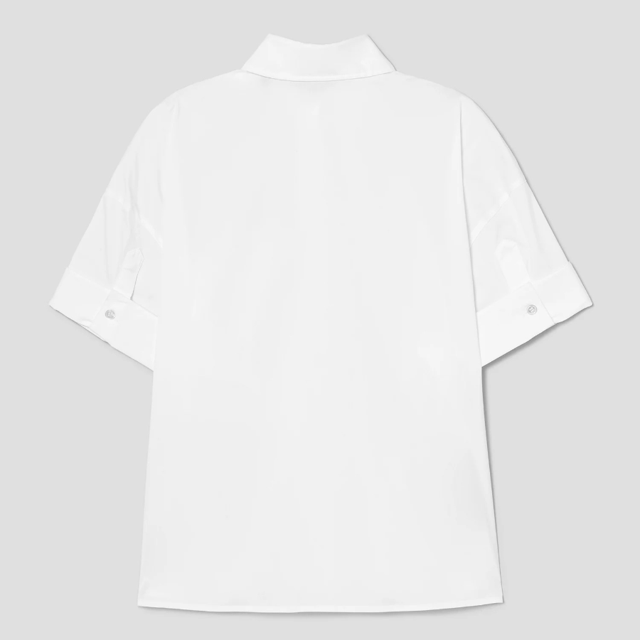 Theory Women Cotton Shirting Cuff Pocket Shirt - White
