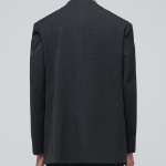 Collarless Blazer — Charcoal Gray