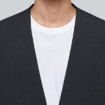 Collarless Blazer — Charcoal Gray