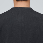 Collarless Blazer — Charcoal Gray