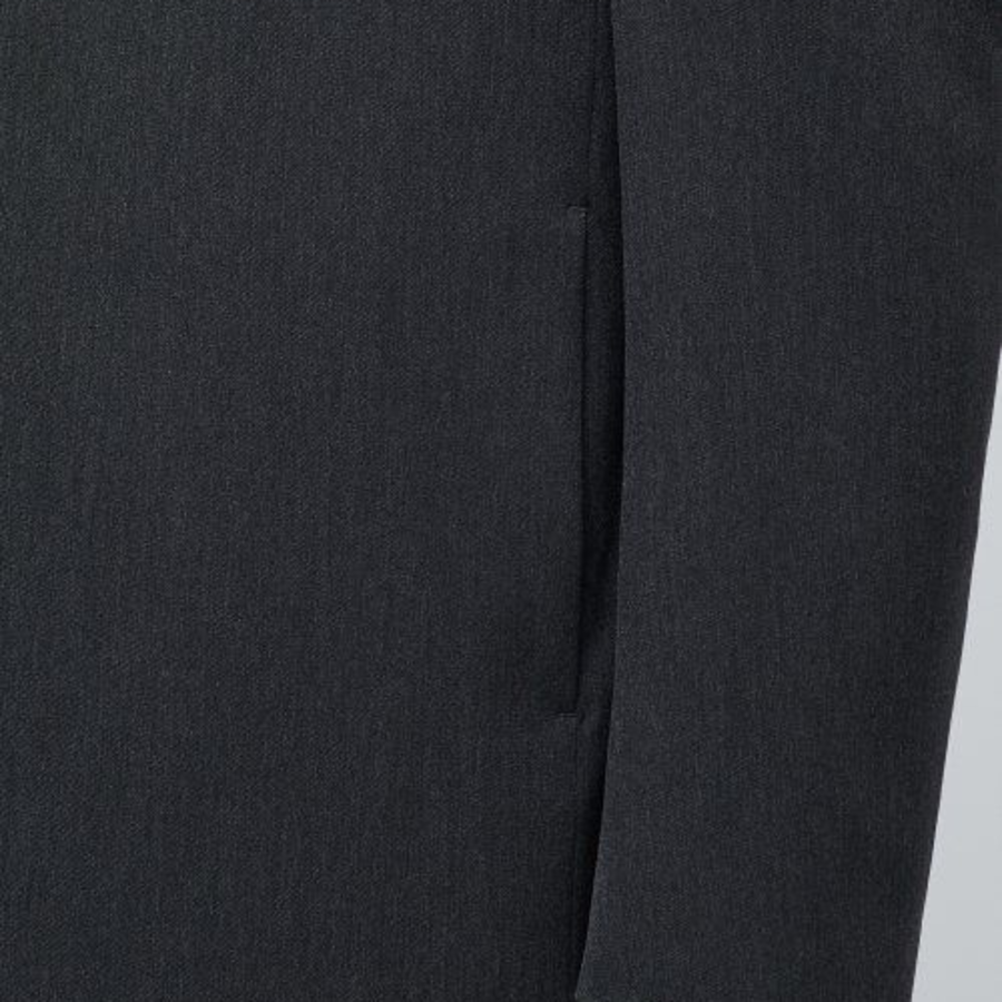 Collarless Blazer — Charcoal Gray