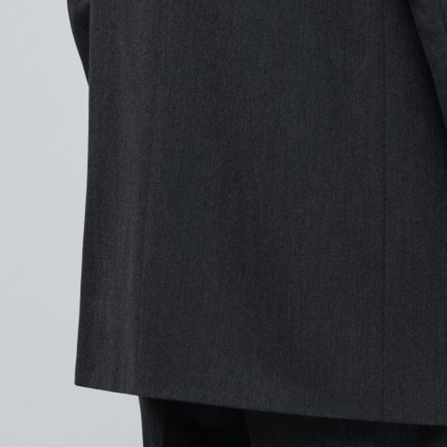 Collarless Blazer — Charcoal Gray