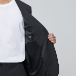 Collarless Blazer — Charcoal Gray