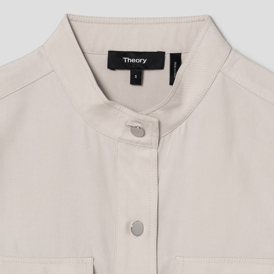 Theory Women Fluid Lyocell Military Shirt - New Sand