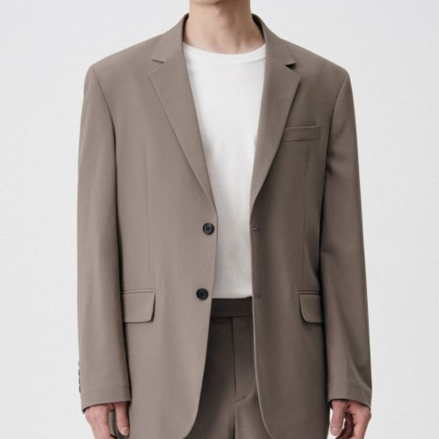 Cooltandard Relaxed Basic Blazer — Dusty Beige