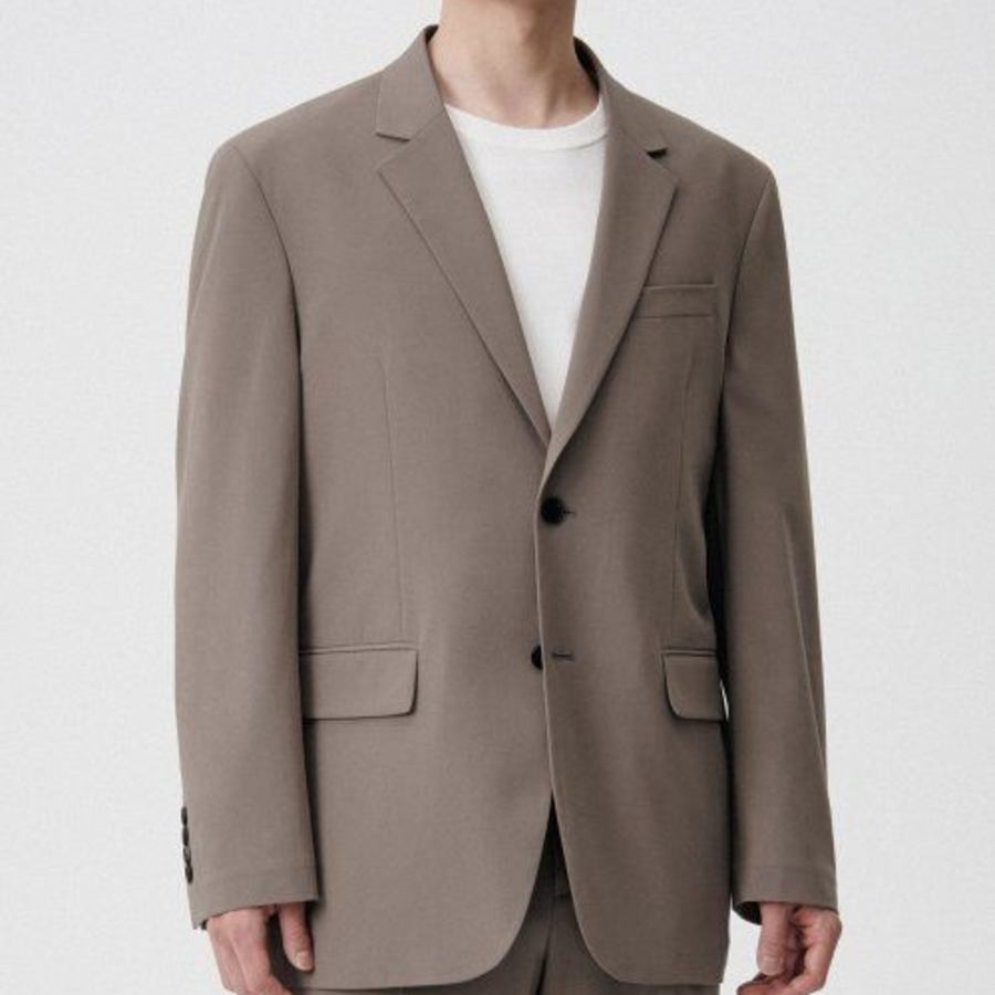 Cooltandard Relaxed Basic Blazer — Dusty Beige