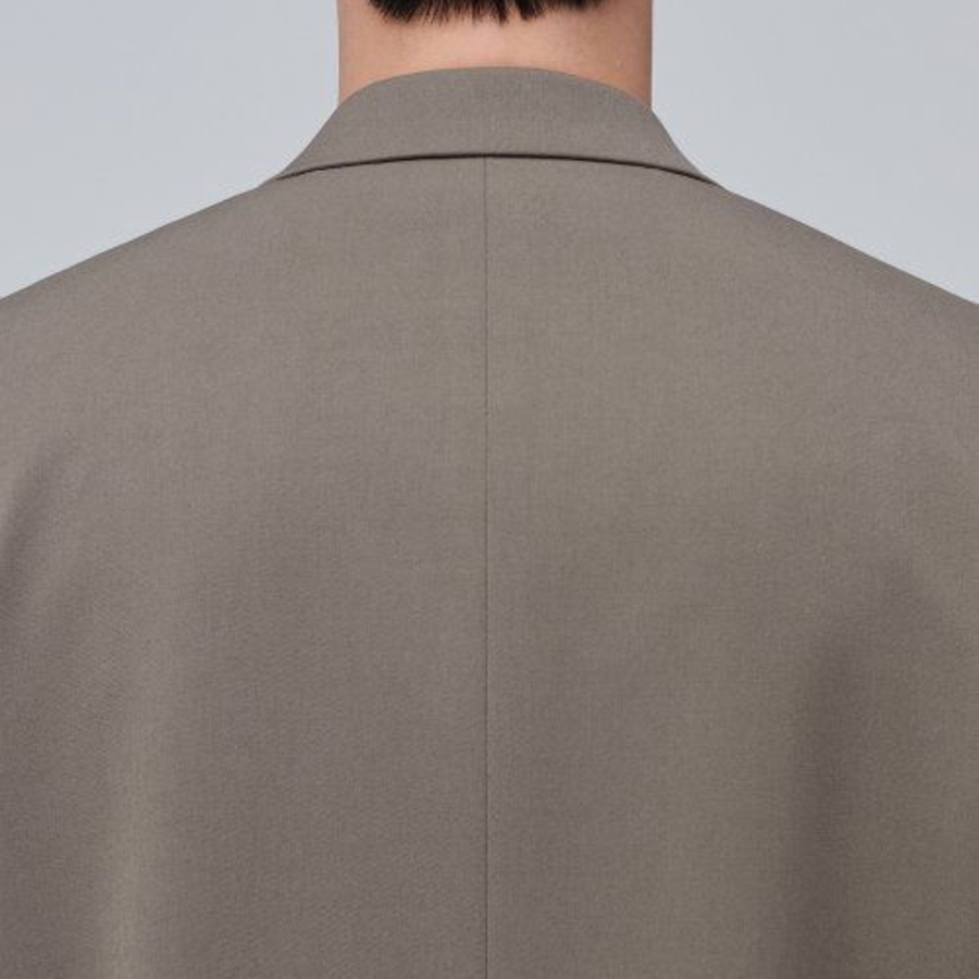 Oversized 3-Button Blazer — Dusty Beige