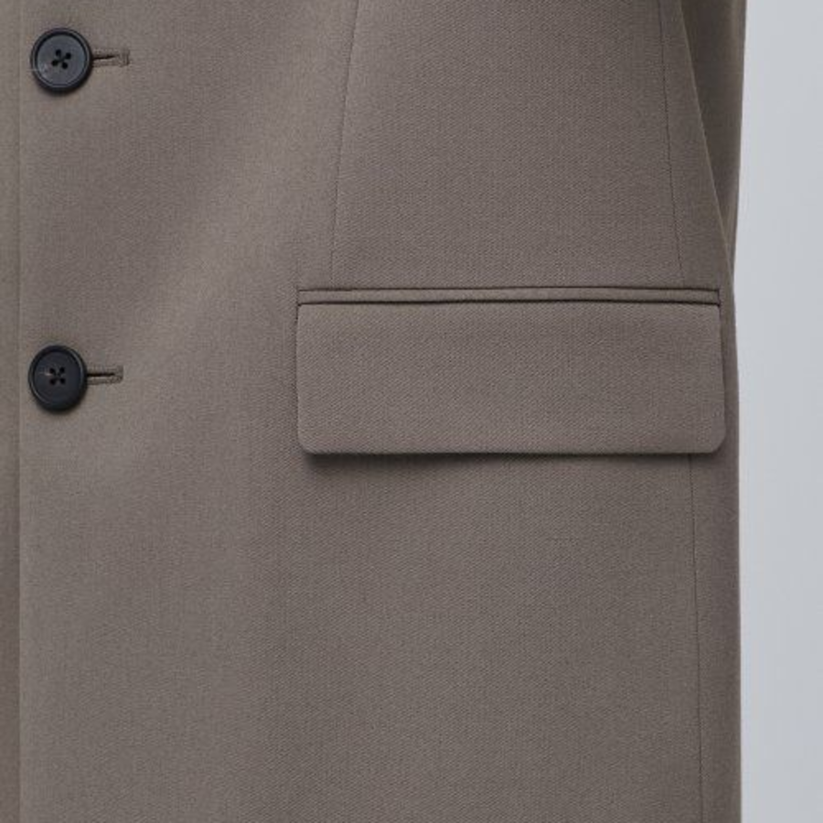 Oversized 3-Button Blazer — Dusty Beige