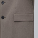 Oversized 3-Button Blazer — Dusty Beige