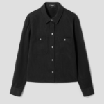 Theory Women Fluid Lyocell Boxy Pocket Shirt - Black