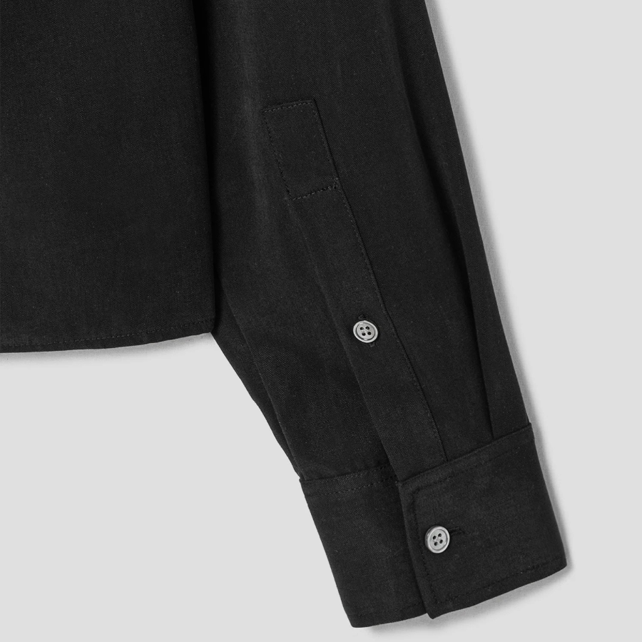 Theory Women Fluid Lyocell Boxy Pocket Shirt - Black