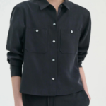 Theory Women Fluid Lyocell Boxy Pocket Shirt - Black