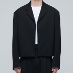 Oversized Crop Blazer — Black