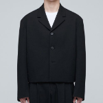 Oversized Crop Blazer — Black