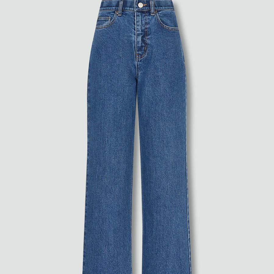 JAJU Wide Denim Pants (Blue) — просторный силуэт и базовый стиль на каждый день