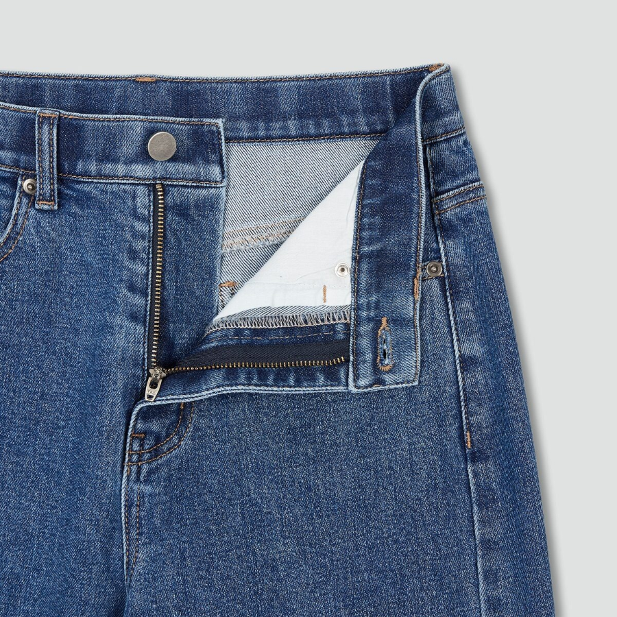 JAJU Wide Denim Pants (Blue) — просторный силуэт и базовый стиль на каждый день