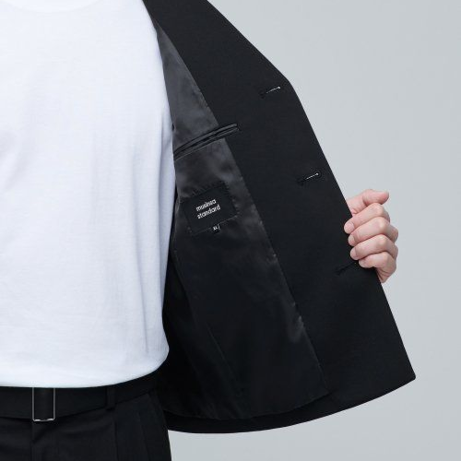 Oversized Crop Blazer — Black