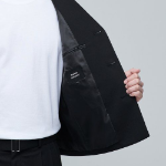 Oversized Crop Blazer — Black