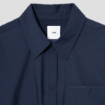 KUHO Collar Neck Shirring Detail Blouse - Navy