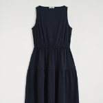 COS Boat-Neck Gathered Midi Dress