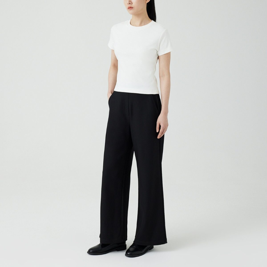 JAJU All-Day Wide Pants (Black) — повседневный комфорт и универсальность в чёрном исполнении