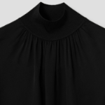 Theory Women Silk Combo Rib Neck Shell - Black