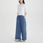 JAJU Denim Banding Pants (Blue) — лёгкость, комфорт и свобода движений в повседневном стиле