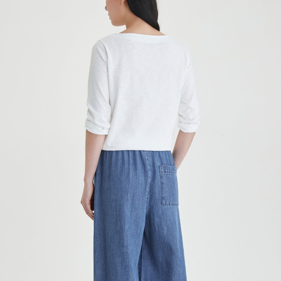 JAJU Denim Banding Pants (Blue) — лёгкость, комфорт и свобода движений в повседневном стиле