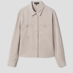 Theory Women Fluid Lyocell Boxy Pocket Shirt - Soft Taupe