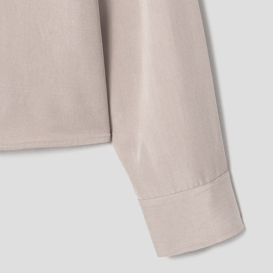 Theory Women Fluid Lyocell Boxy Pocket Shirt - Soft Taupe