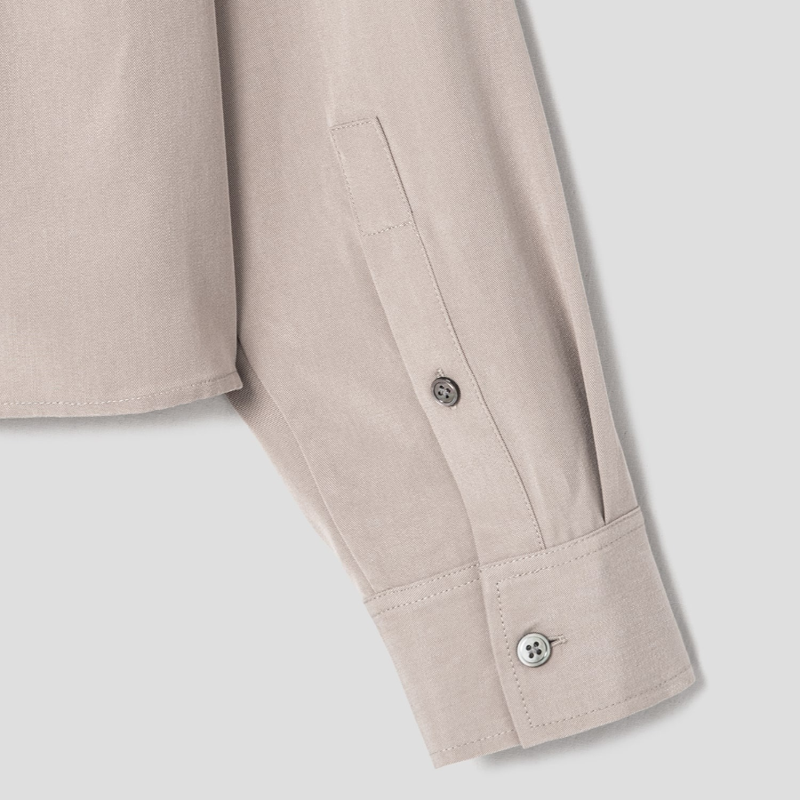 Theory Women Fluid Lyocell Boxy Pocket Shirt - Soft Taupe