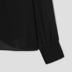 Theory Women Silk Combo Open Polo Top - Black