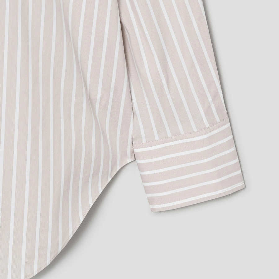 Theory Women Cotton Shirting Boyfriend Shirt - Sand Multi