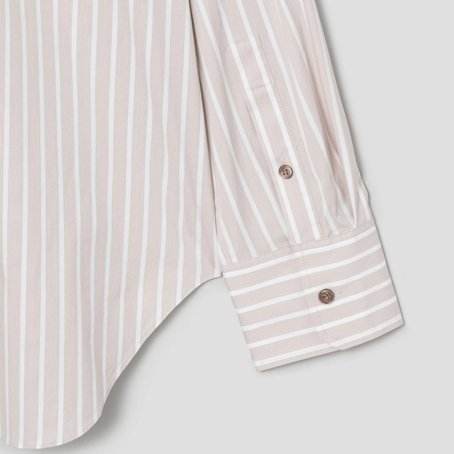 Theory Women Cotton Shirting Boyfriend Shirt - Sand Multi