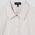 Theory Women Cotton Shirting Boyfriend Shirt - Sand Multi