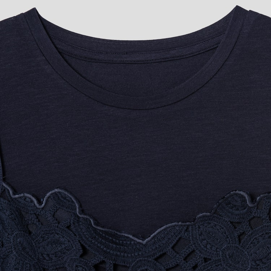 KUHO Lace Bustier Blouse - Navy