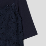 KUHO Lace Bustier Blouse - Navy