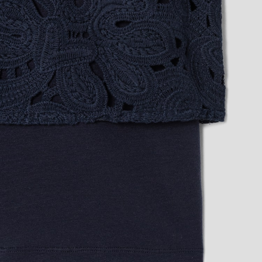 KUHO Lace Bustier Blouse - Navy