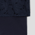 KUHO Lace Bustier Blouse - Navy