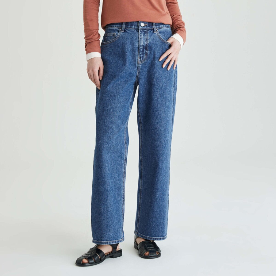 JAJU Straight Denim Pants (Blue) — классические джинсы с прямым кроем для повседневной носки