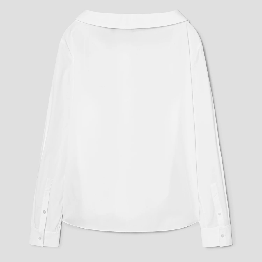 Theory Women Cotton Shirting Collar Blouse - White