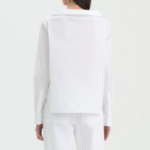 Theory Women Cotton Shirting Collar Blouse - White