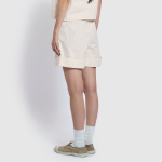 JAJU Cotton Check Tuck Half Pants (Ivory) — стильные шорты с нежным клетчатым узором и удобным кроем