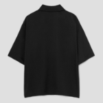 Theory Women Silk Georgette Fluid Polo Top - Black