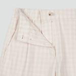 JAJU Cotton Check Tuck Half Pants (Ivory) — стильные шорты с нежным клетчатым узором и удобным кроем
