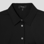 Theory Women Cotton Shirting Cuff Pocket Shirt - Black